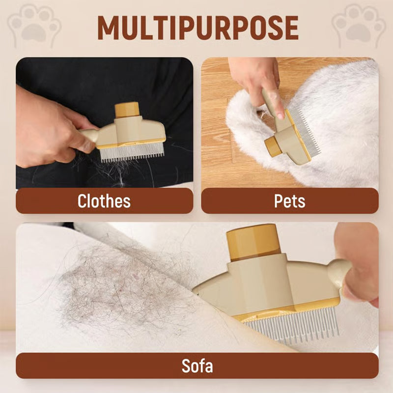 Self-Cleaning Pet Flea Comb & Grooming Brush