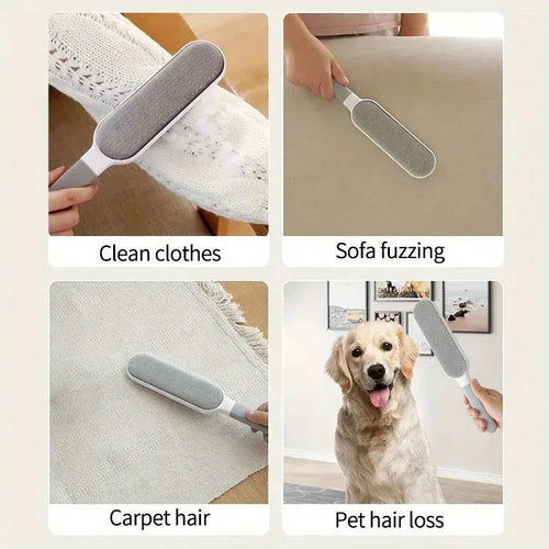 Eco-Friendly Double-Sided Pet Hair Remover - Reusable Lint & Fur Brush