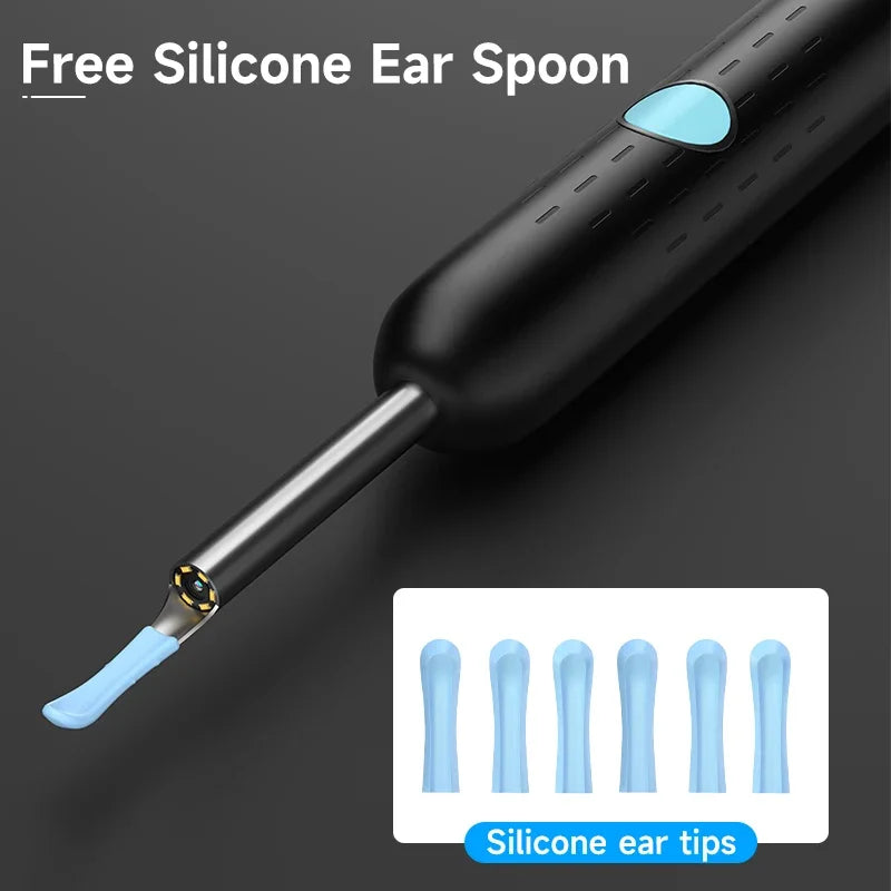 Smart HD Visual Ear Cleaner - 1080P Wireless Otoscope with Silicone Ear Wax Removal Kit