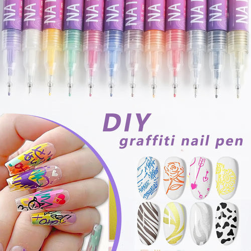 12-Color 3D Nail Art Pens – Salon-Perfect Nails at Home