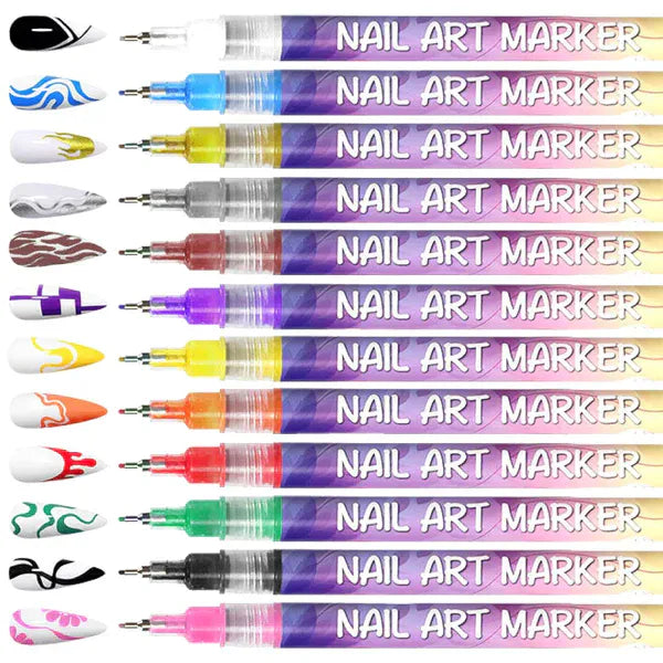 Stylos 3D pour ongles 12 couleurs – Des ongles parfaits comme en salon, à la maison