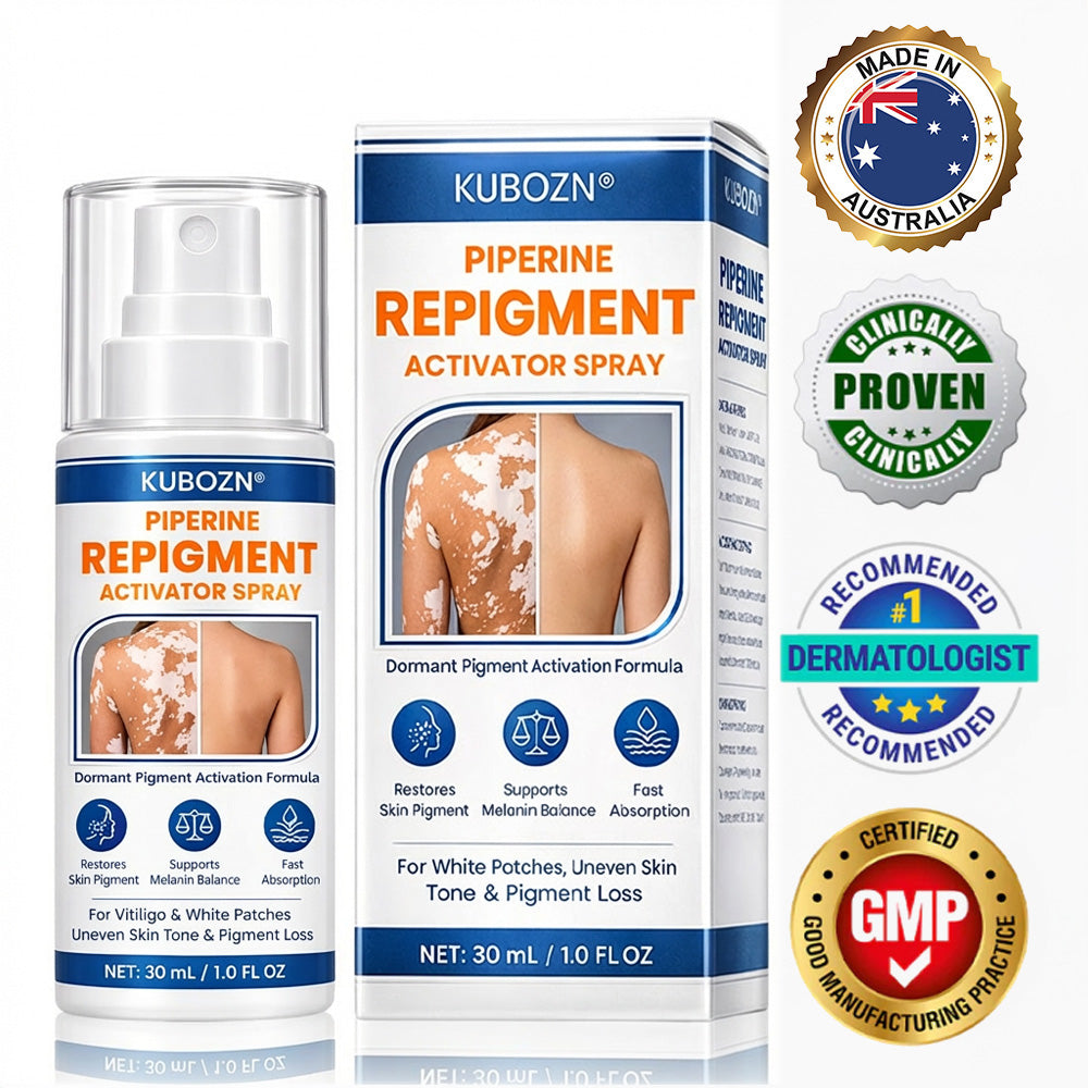 ⚡KUBOZN® Spray activateur de repigmentation à la pipérine pour réactiver les cellules pigmentaires dormantes et restaurer la couleur naturelle de la peau