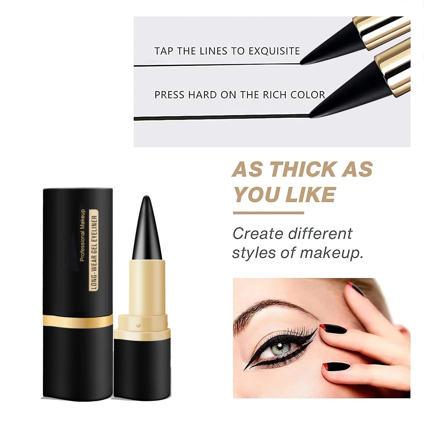 💜DERNIER JOUR - 1 ACHETÉ = 1 OFFERT SEULEMENT 9,49 $ CHACUN💜Eyeliner Feutre Gel - Formule Séchage Rapide Eye Liner ✅
